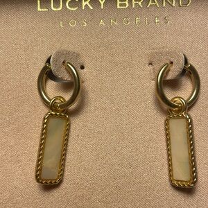 Lucky Brand Gold and Cream Dangle Earrings